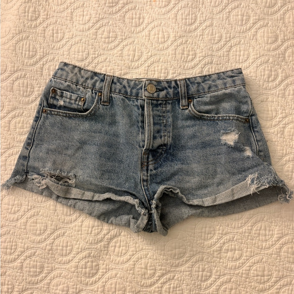 Vanilla Star Light Blue Distressed Jean Shorts